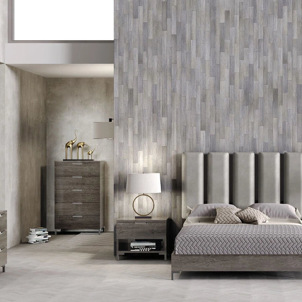 New Divina Canyon Oak Glossy Italian Bedroom 4 Door Wardrobe Set H2O Design