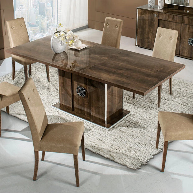 ATHEN ROVERE MONTE  H2O Design Italian High Gloss  ExT-Dining Table + 6 Chairs