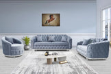 Almira Stunning Chesterfield Plush Velvet Deep Button Design Exclusive Sofa set