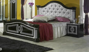 New Serena Leather Headboard Italian Bedroom Set with Dresser+Mirror+2xBedside