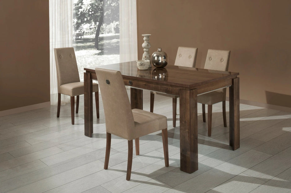 ATHEN ROVERE MONTE  H2O Design Italian High Gloss  ExT-Dining Table + 6 Chairs