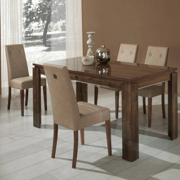 ATHEN ROVERE MONTE  H2O Design Italian High Gloss  ExT-Dining Table + 6 Chairs