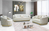 Almira Stunning Chesterfield Plush Velvet Deep Button Design Exclusive Sofa set