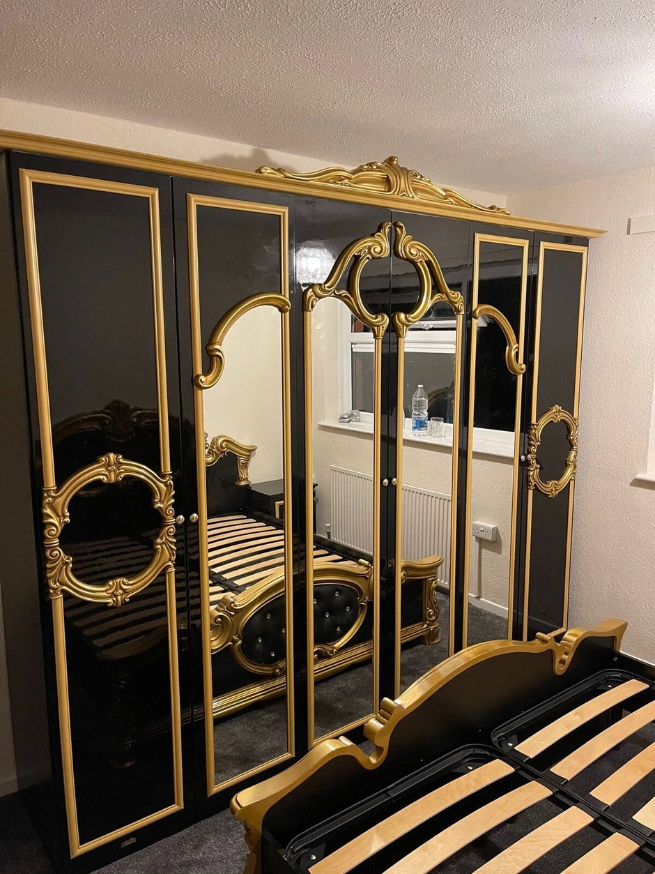 Borroco Italian High Gloss Bedroom Set with 4 Doors Wardrobe £999