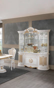 BETTY WHITE & GOLD ITALIAN HIGH GLOSS 4 DOORS VITRINE/DISPLAY UNIT BEN COMPANY