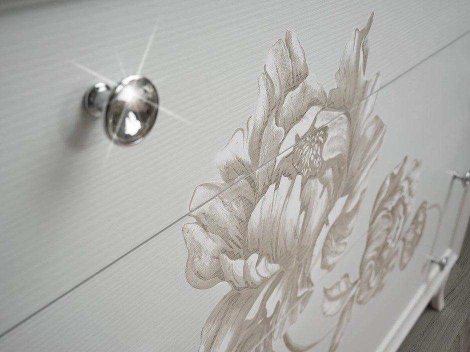 Beautiful Modern Peona Italian Bedroom Set STORAGE + LARGE SLIDING WARDROBE