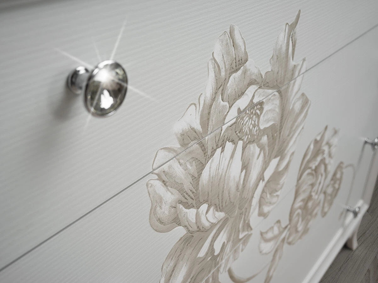 Beautiful Modern Peona Italian Bedroom Set STORAGE + LARGE SLIDING WARDROBE