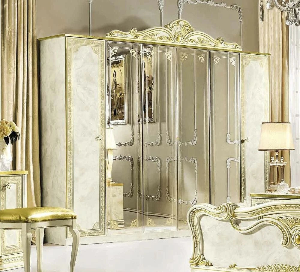 Leonardo Italian Ivory/Gold Bedroom Set or Separatly Items by Camel Group Italy