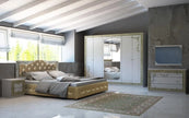 Beautiful AVA Italian Bedroom Set With Large 6 Door Wardrobe for Price of 4