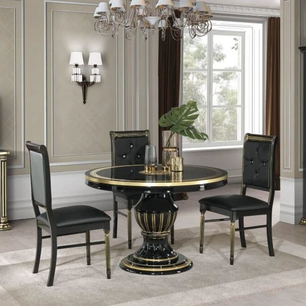 New Design Rosella Italian dining table Black/Gold With 4xChairs by H2O Design