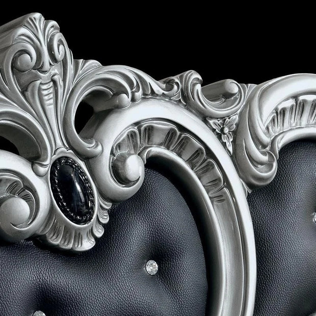 Borocco Luxury Italian 4Doors Bedroom Set In Black & Silver by Camel Group Italy