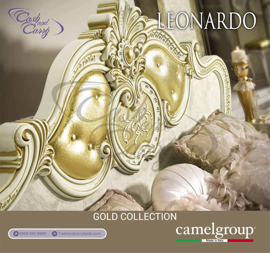 Leonardo Italian Ivory/Gold Bedroom Set or Separatly Items by Camel Group Italy