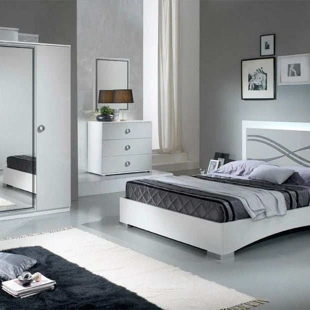 ilary High Glossy 4 Doors Italian Bedroom Set (From SanMartino Mobili Italia)