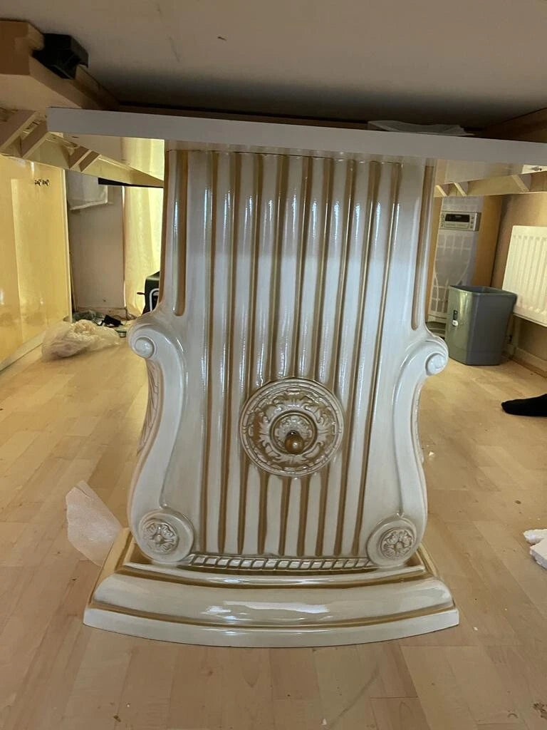 Rosella Italian Large Ext-Dining table with 6 Eco Leather chairs by H2O Design