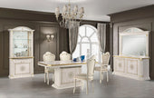 Aurora Italian High Gloss Large Ext-Dining Table +6 Brigitte Chairs H2O Design