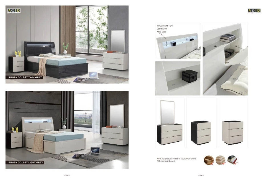 Orginial Rugby High Gloss Strong ottoman Storage Beds & Bedroom Set EASTER OFFER