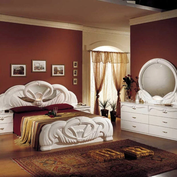 Ben Company Giada Mahogany Italian Bedroom Set with 6 Drawer Dresser £1799