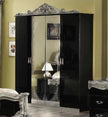 Borocco Luxury Italian 4Doors Bedroom Set In Black & Silver by Camel Group Italy