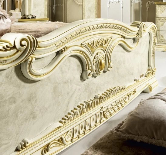 Luxury Leonardo Italian Bedroom Furniture set Ivory-Gold Camel Group-OFFER £2699
