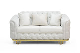 Almira Stunning Chesterfield Plush Velvet Deep Button Design Exclusive Sofa set