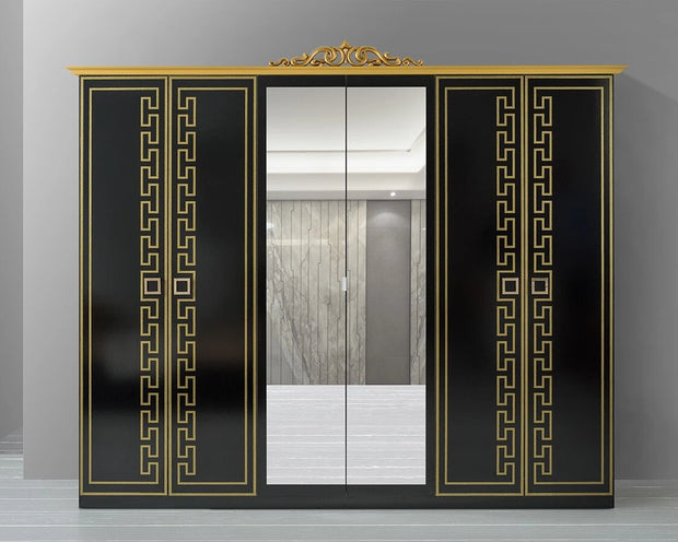 Beautiful Olymp Italian Bedroom Set With Large 6 Door Wardrobe for Price of 4