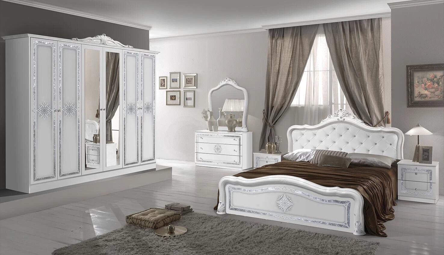 Luisa Luxury High Gloss Italian 6 Door Bedroom Set OFFER Now £1099 (RRP£1599)