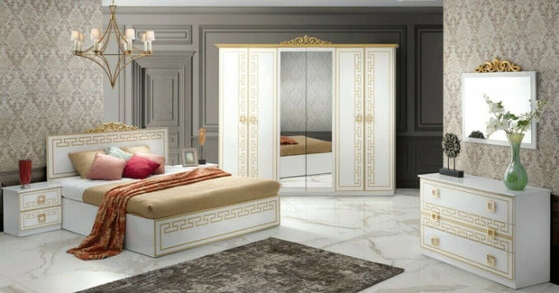 Beautiful Olymp Italian Bedroom Set With Large 6 Door Wardrobe for Price of 4
