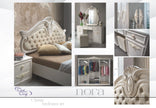 Luxury NORA Italian High Gloss Bedroom with 6 Doors+ Vanity Dresser  Beige/Gold
