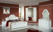 Stella Italian H-Gloss Bedroom Set with 4 Door Wardrobe white-Silver H2O Design