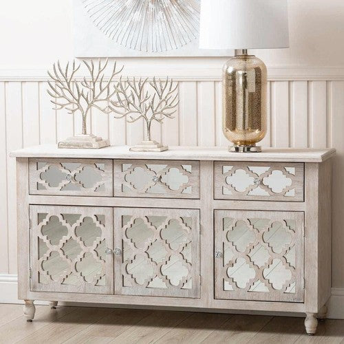 Hampton Beach 3 Drawer 3 Door Wood Large Sideboard Cabinet