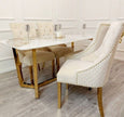 Lucien 1.8 Gold Legs Dining Table with Pandora Gold Sintered Stone Top 2023 NEW
