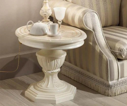 Tuttomobili Greta Italian Lamp Table White and Silver Was £399 Now £299