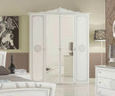 Stunning Greta White/Silver Finish Bedroom Set with 4 Door Wardrobe Tuttomobili