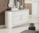 Stunning Greta White/Silver Finish Bedroom Set with 4 Door Wardrobe Tuttomobili