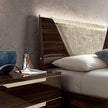 Camel group Smart Night Brown Gloss Modern Italian Bedframe + LED Headboard