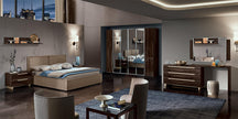 Camel group Smart Night Brown Gloss Modern Italian Bedframe + LED Headboard