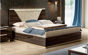 Camel group Smart Night Brown Gloss Modern Italian Bedframe + LED Headboard