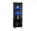 Ben Company Daniela Italian H/Gloss White/Silver 1 Door Vetrine/Display Cabinet