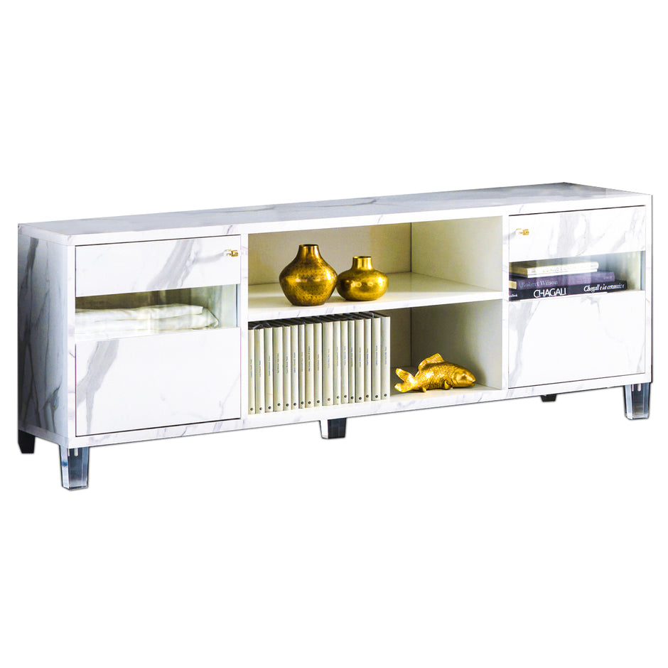 Ben Company Vittoria Italian Single Doors Display Unit and Plasma Large TV stand set white