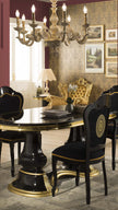 VENUS ITALIAN HIGH GLOSS EXTEND-DINING TABLE B-GOLD+ 6 MEDUSA FACE HEAD CHAIRS