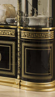 Luxury Venus Italian Black-Gold 4 Door Display Cabinet By TuttoMobili Italia